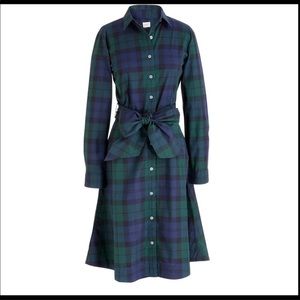 J.Crew Green Tartan Shirtdress